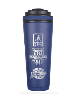Navy Ice Shaker bottle with a team crest