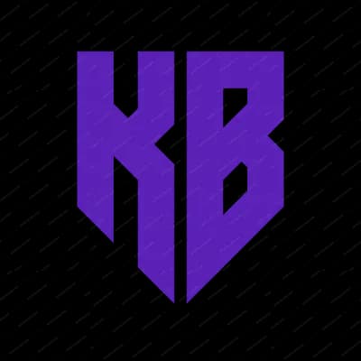 Purple shield monogram with the letters KB