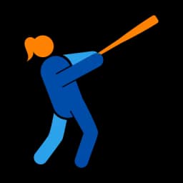 Softball batter icon, female